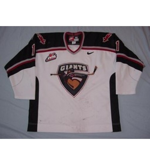 Custom WHL Vancouver Giants 02 03 Robin Big Snake Home Hockey Jersey White